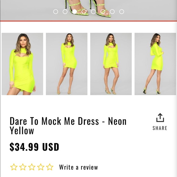 Neon Mini Dress. - Picture 3 of 4